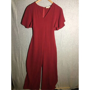 Womens Entro Jumpsuit Red Ruffles Tie Flattering Graduation Party Formal Prom